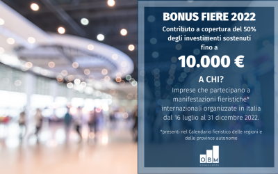 Bonus Fiere 2022: contributo di 10.000 €